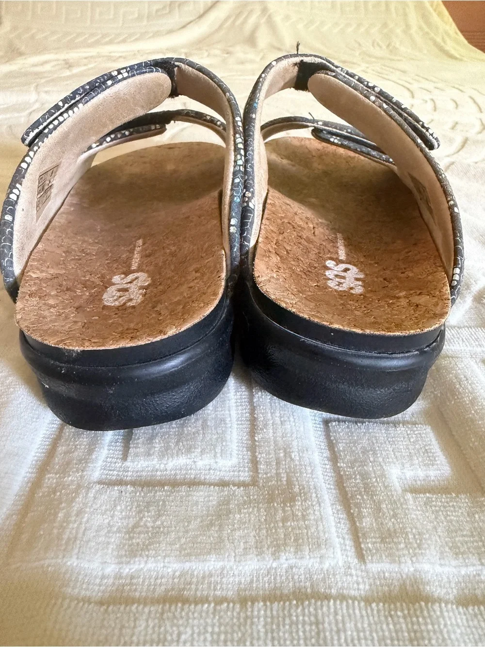 SAS Cozy slide sandal mutiskin navy, 9 comfort walking orthopedic support